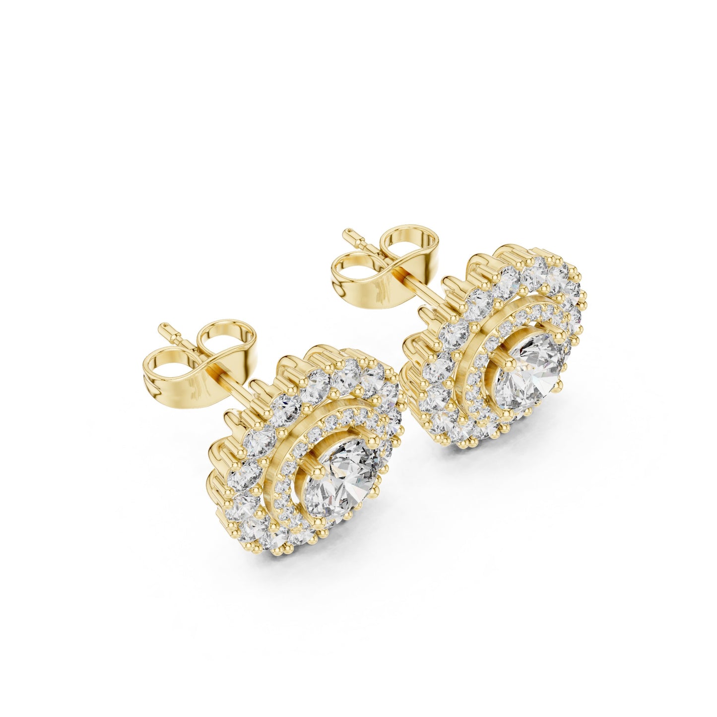 Round Stud Lab Grown Diamond Earrings