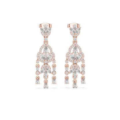 Mixed Shape Lab Grown Diamond Chandelier Earrings