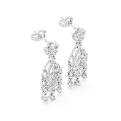 Mixed Shape Lab Grown Diamond Chandelier Earrings