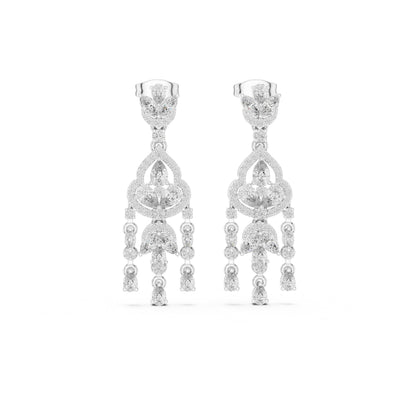Mixed Shape Lab Grown Diamond Chandelier Earrings