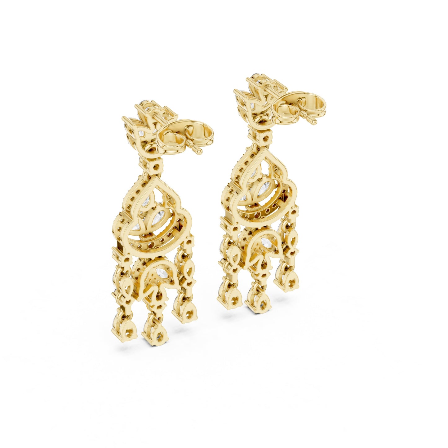 Mixed Shape Lab Grown Diamond Chandelier Earrings
