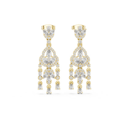 Mixed Shape Lab Grown Diamond Chandelier Earrings