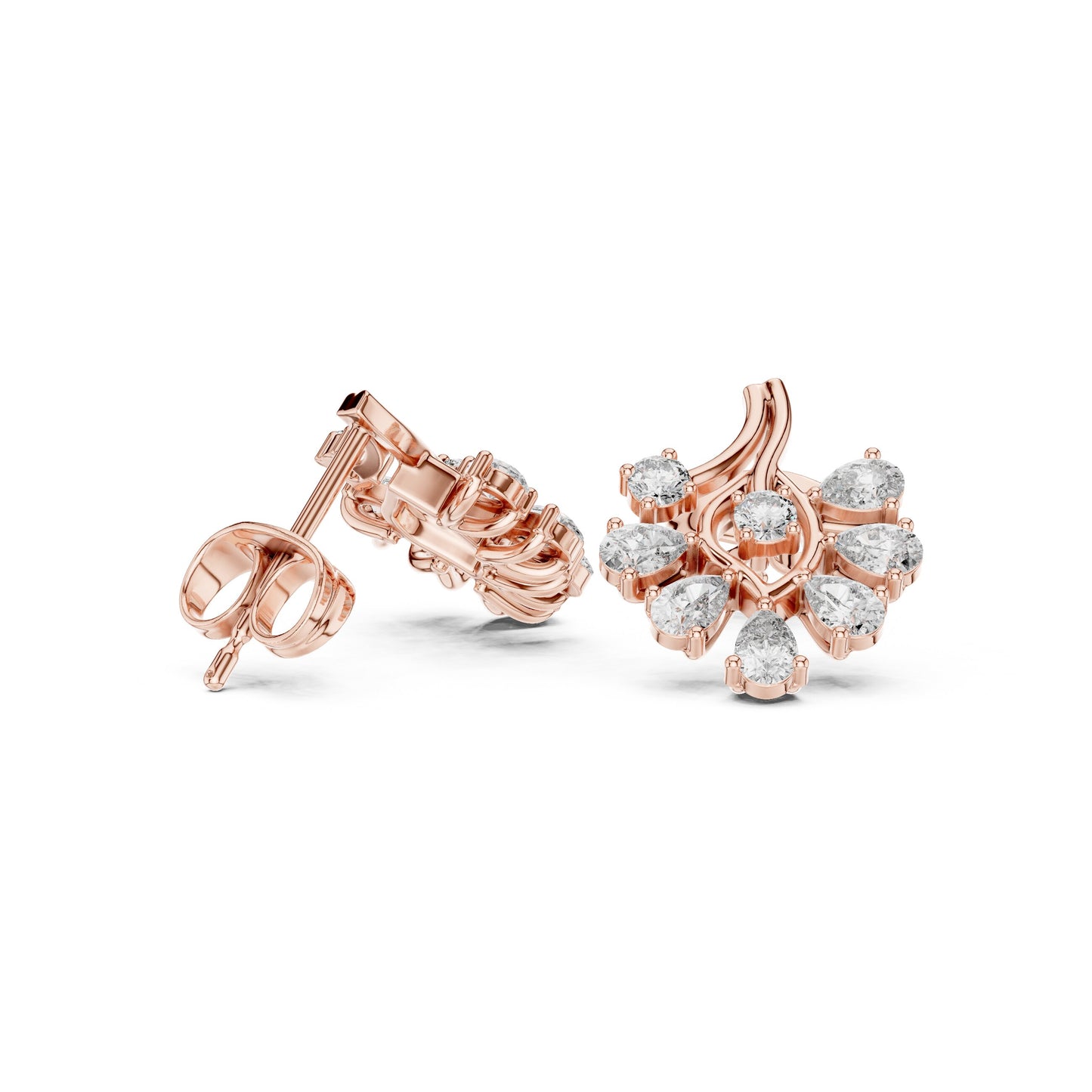 Round Cluster Lab Grown Diamond Earrings