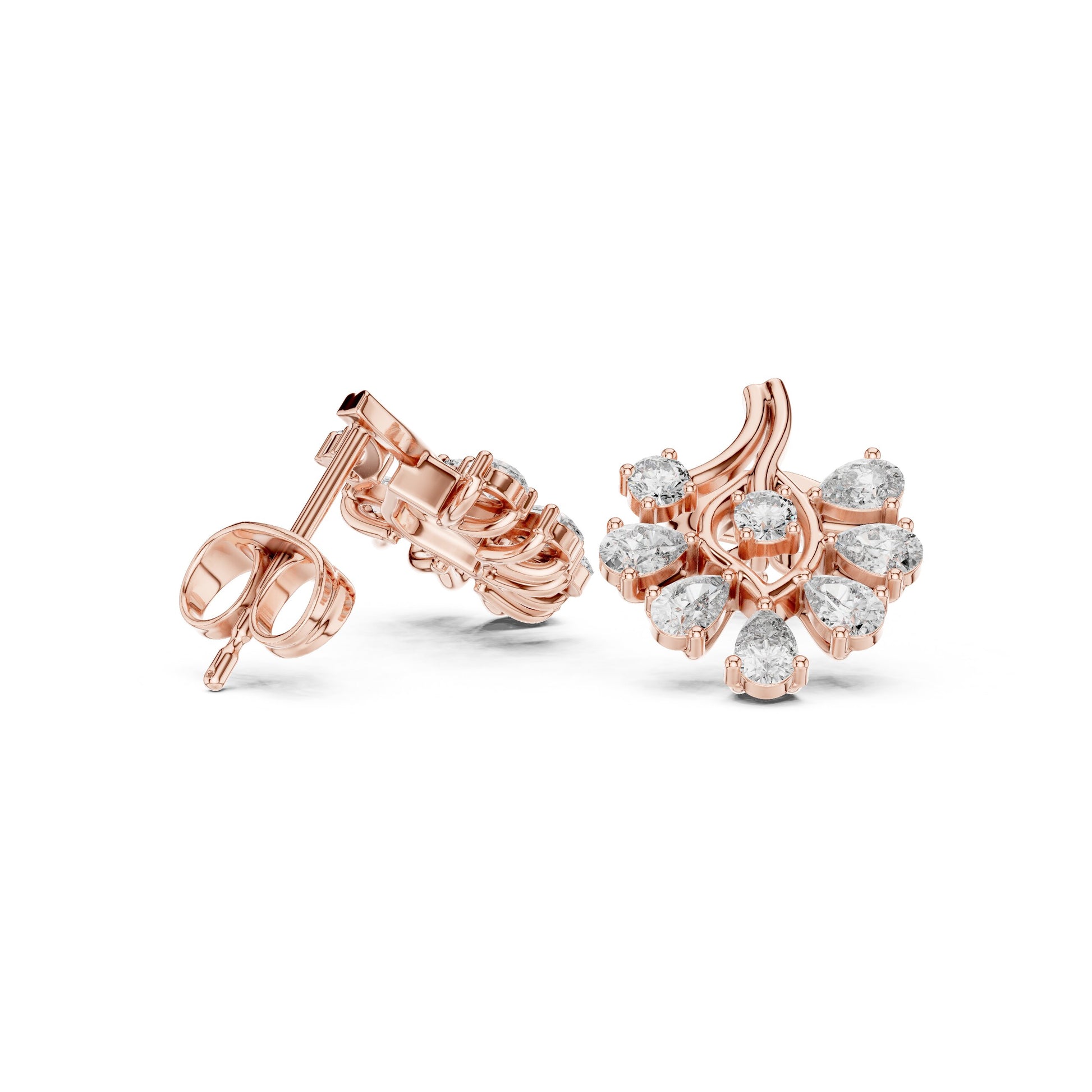 Round Cluster Lab Grown Diamond Earrings