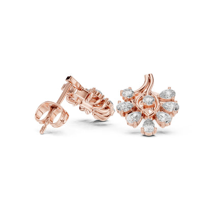 Round Cluster Lab Grown Diamond Earrings