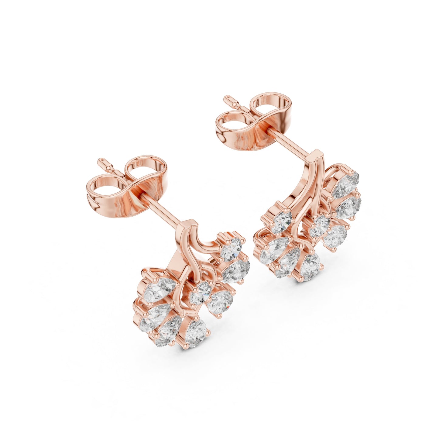 Round Cluster Lab Grown Diamond Earrings