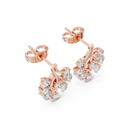 Round Cluster Lab Grown Diamond Earrings