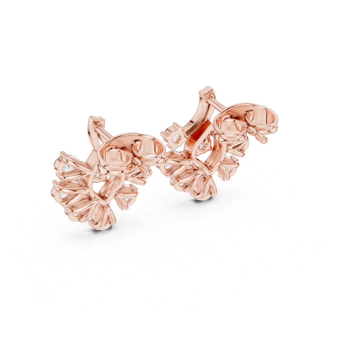 Round Cluster Lab Grown Diamond Earrings