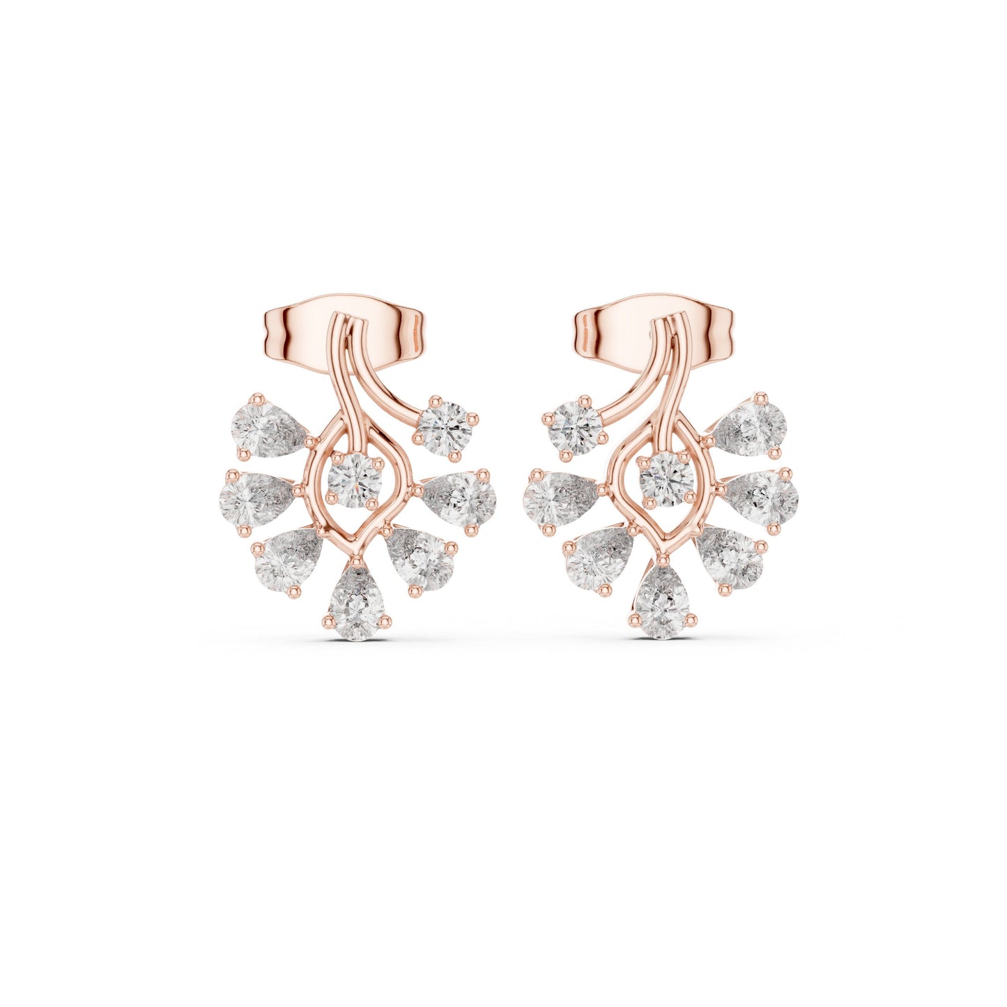Round Cluster Lab Grown Diamond Earrings