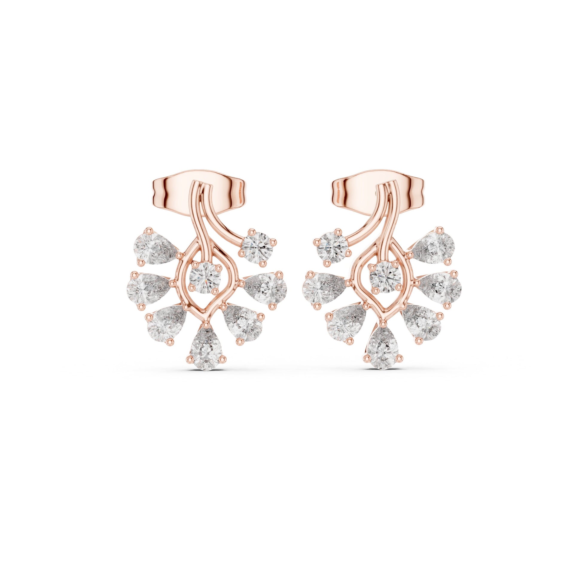 Round Cluster Lab Grown Diamond Earrings
