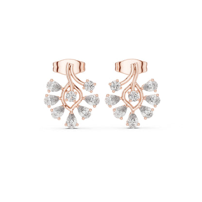 Round Cluster Lab Grown Diamond Earrings