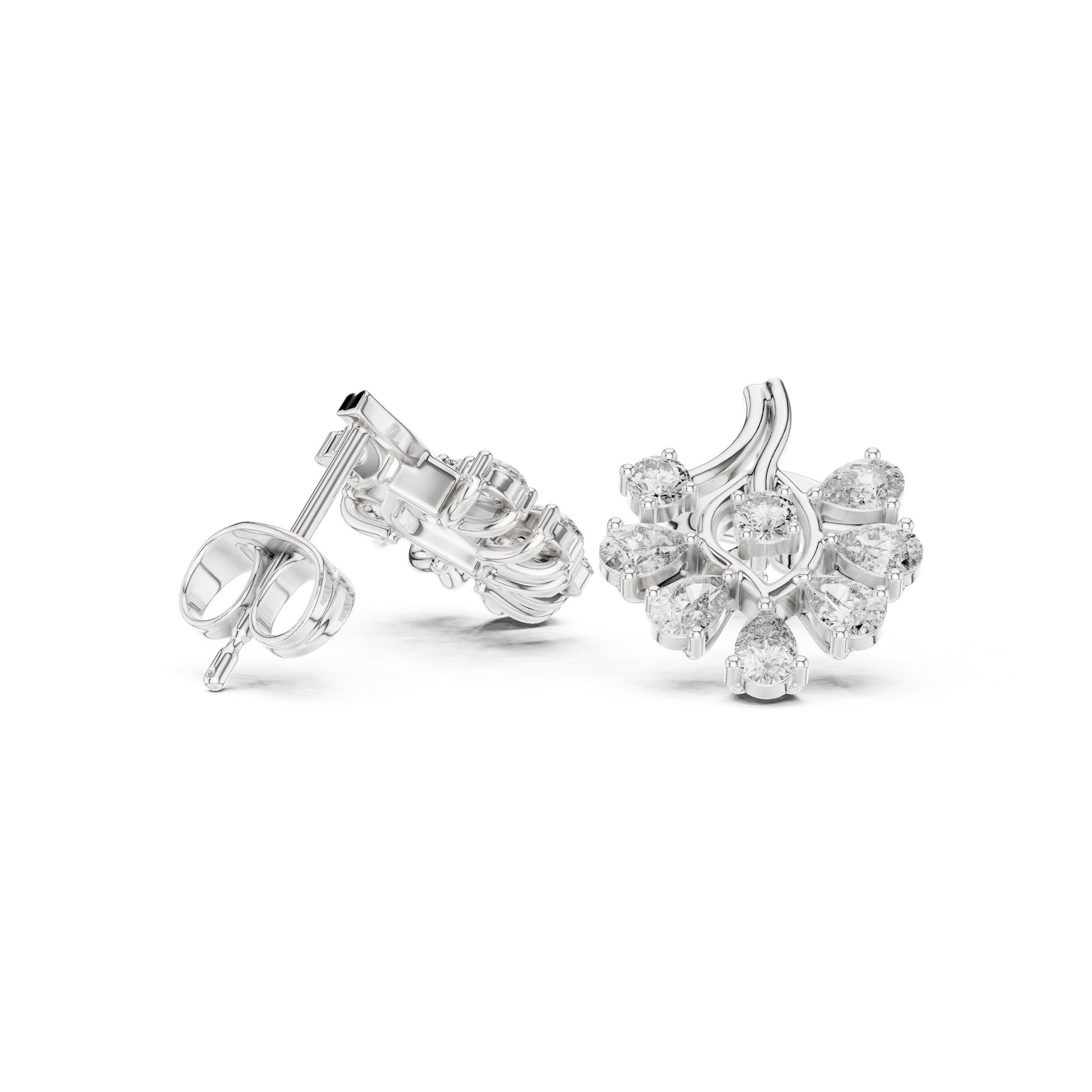 Round Cluster Lab Grown Diamond Earrings