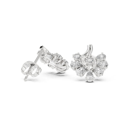 Round Cluster Lab Grown Diamond Earrings