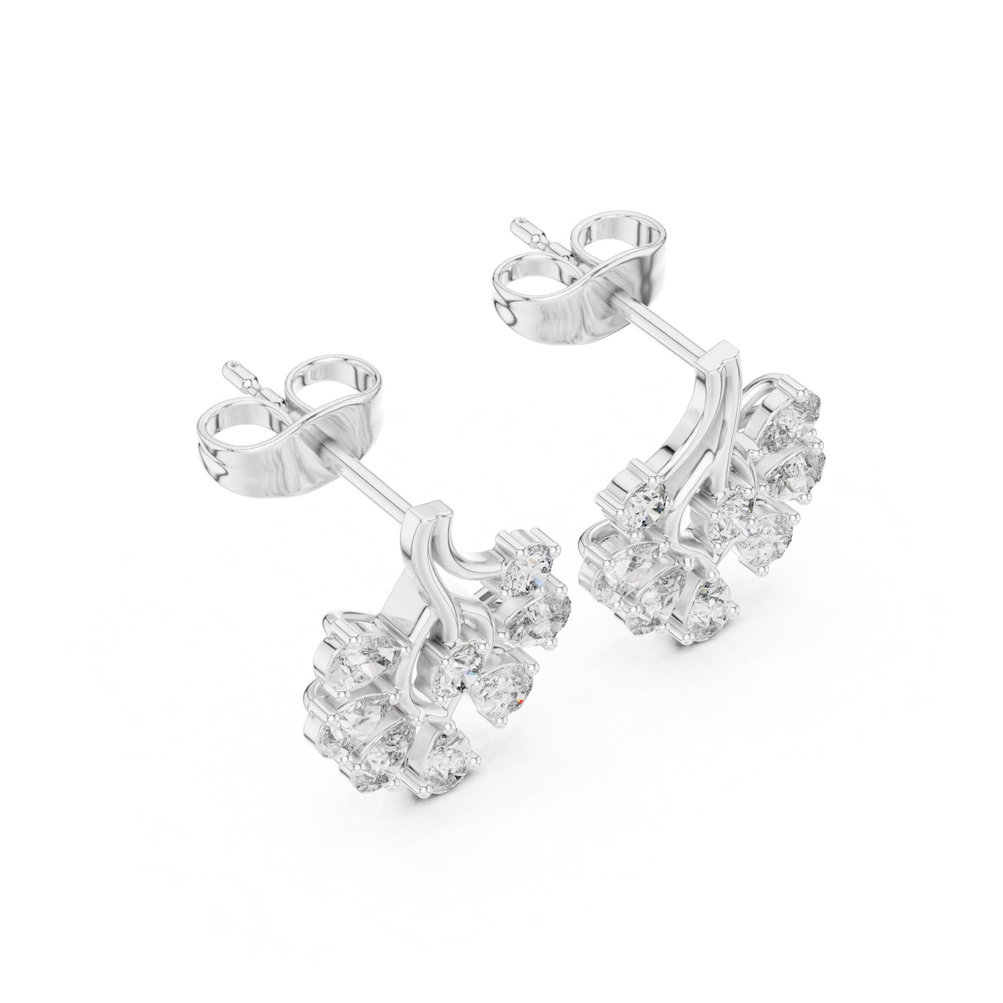 Round Cluster Lab Grown Diamond Earrings