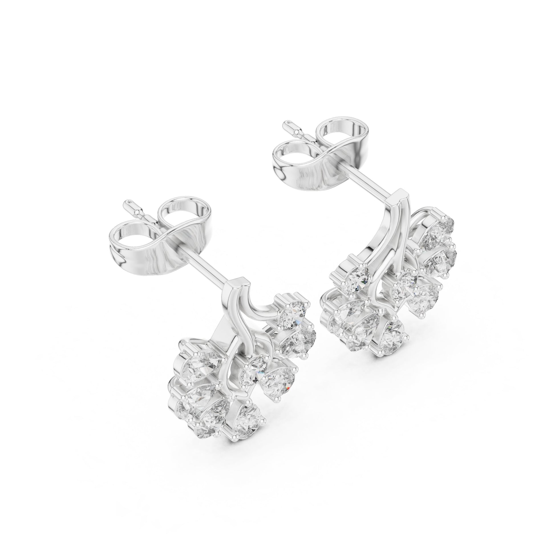 Round Cluster Lab Grown Diamond Earrings