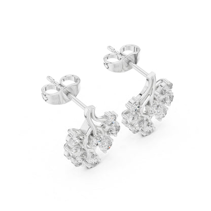 Round Cluster Lab Grown Diamond Earrings