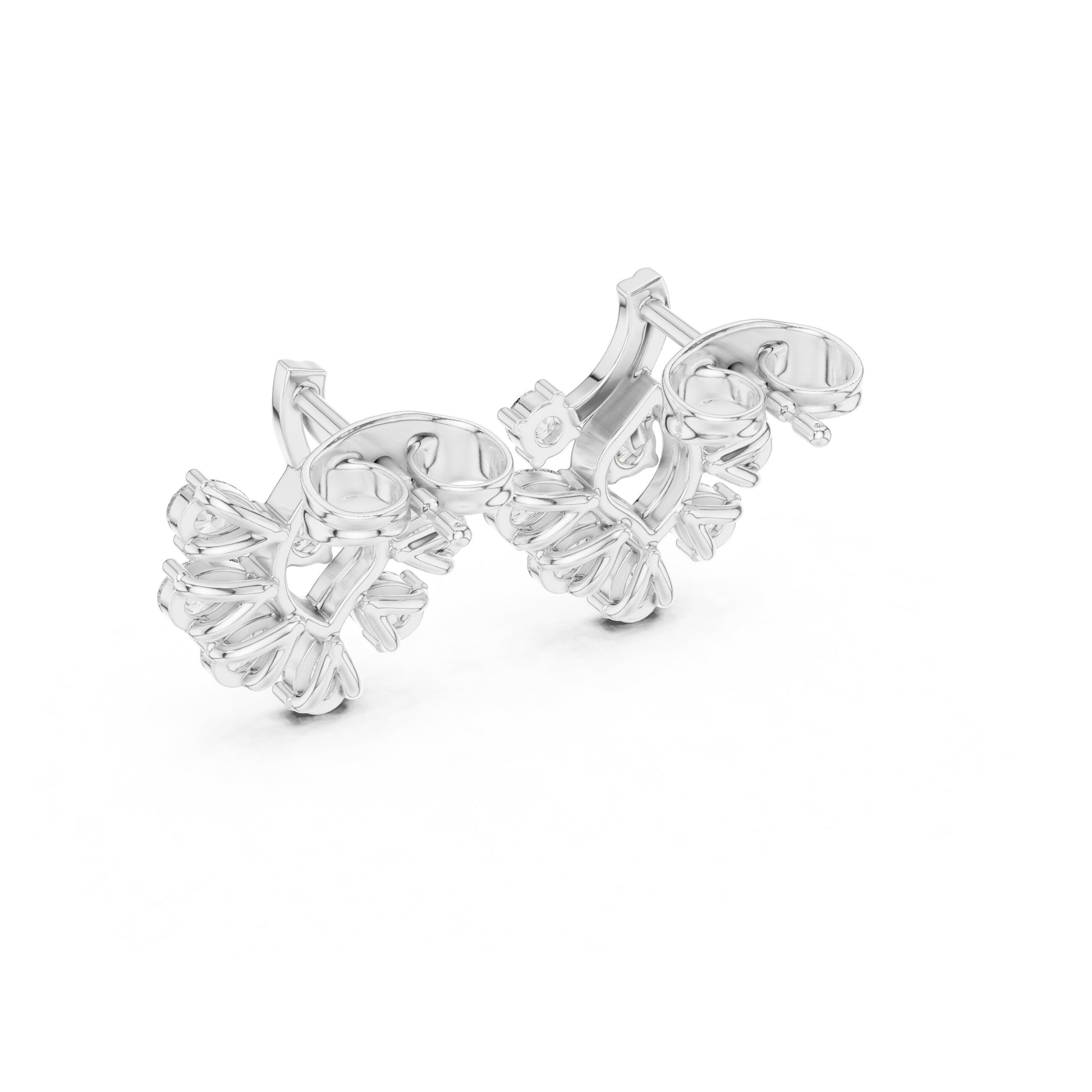Round Cluster Lab Grown Diamond Earrings