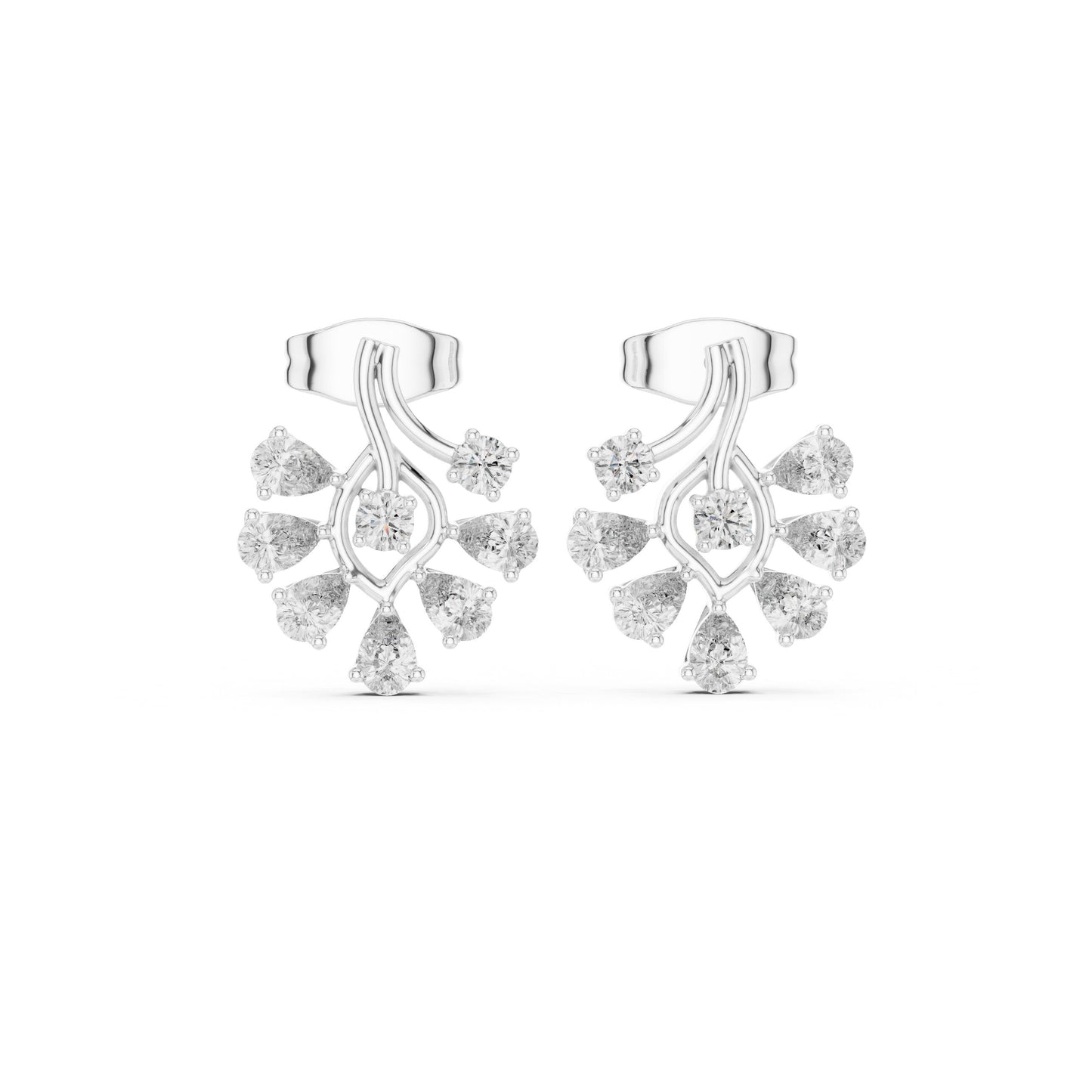 Round Cluster Lab Grown Diamond Earrings