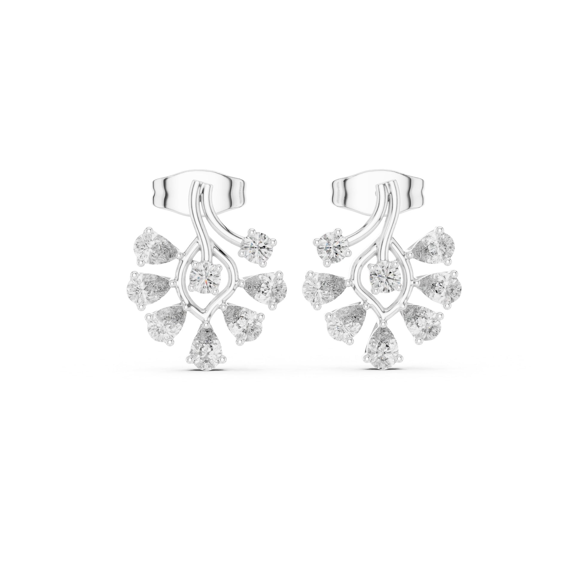 Round Cluster Lab Grown Diamond Earrings
