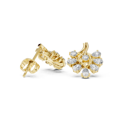 Round Cluster Lab Grown Diamond Earrings