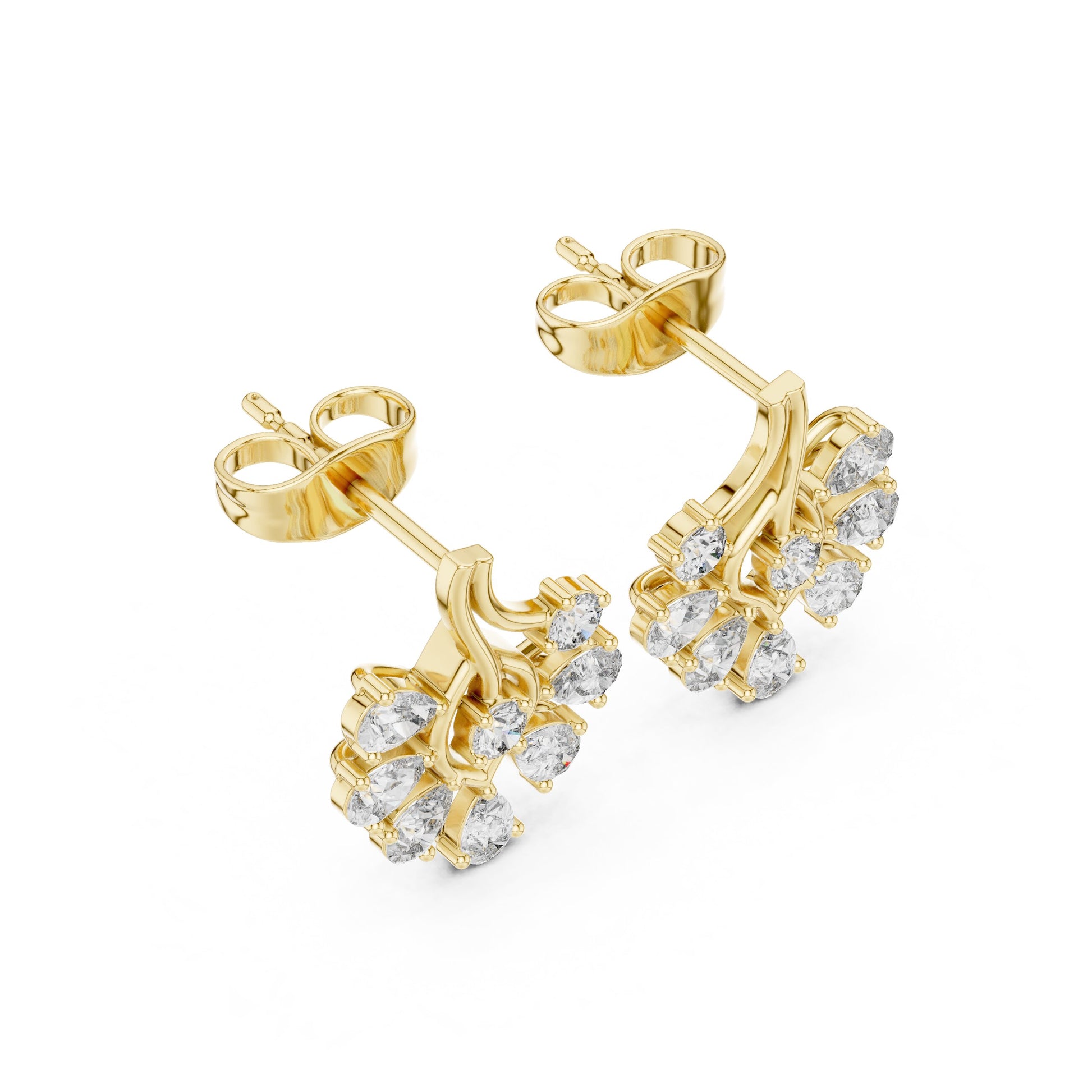 Round Cluster Lab Grown Diamond Earrings