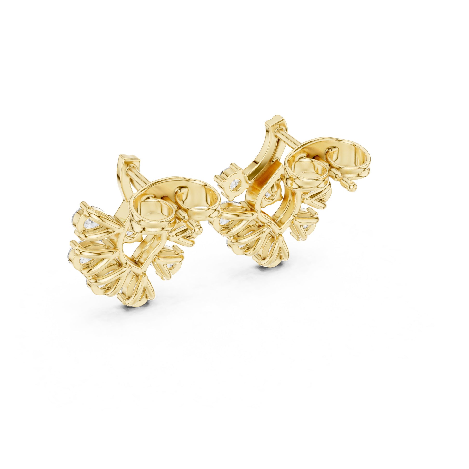 Round Cluster Lab Grown Diamond Earrings
