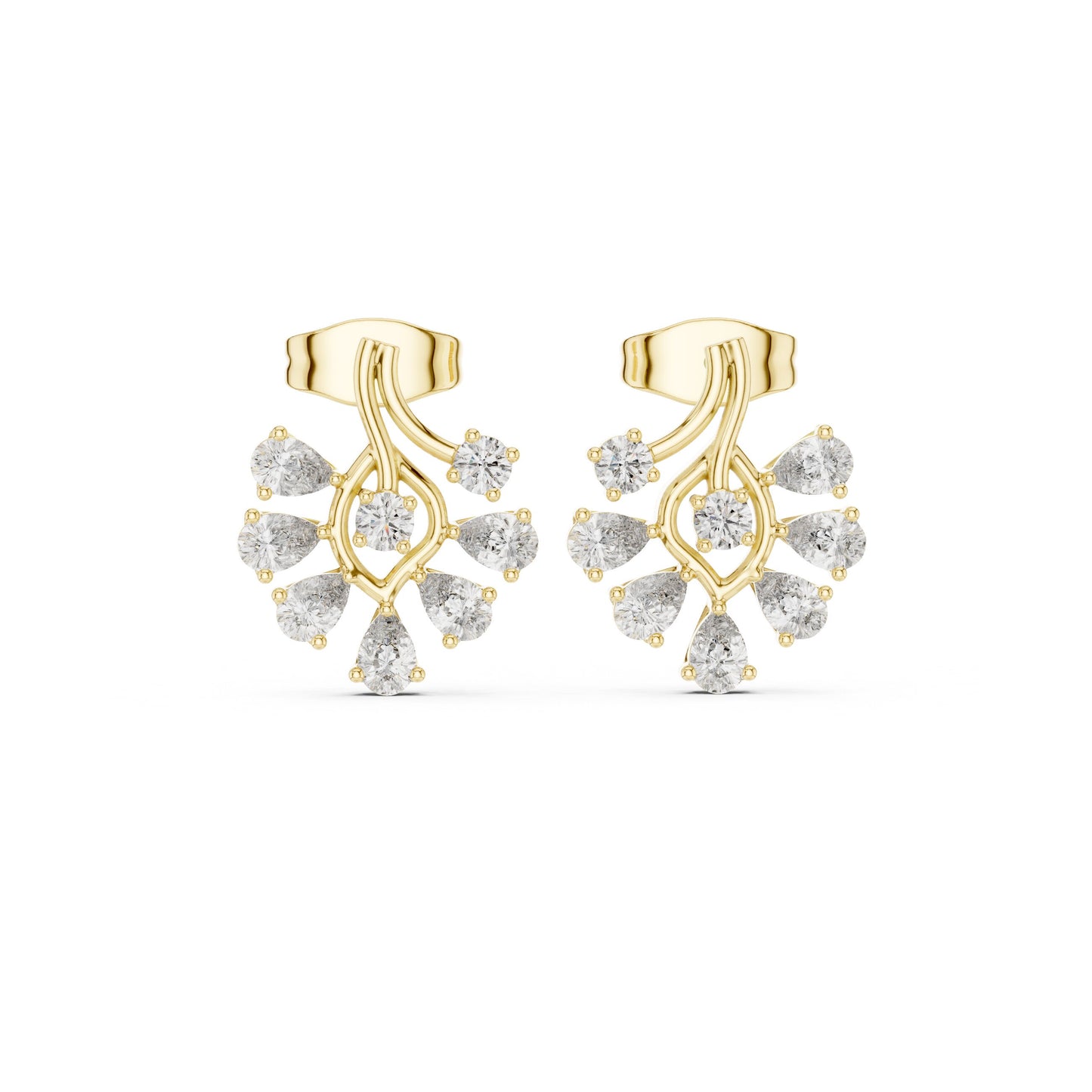 Round Cluster Lab Grown Diamond Earrings