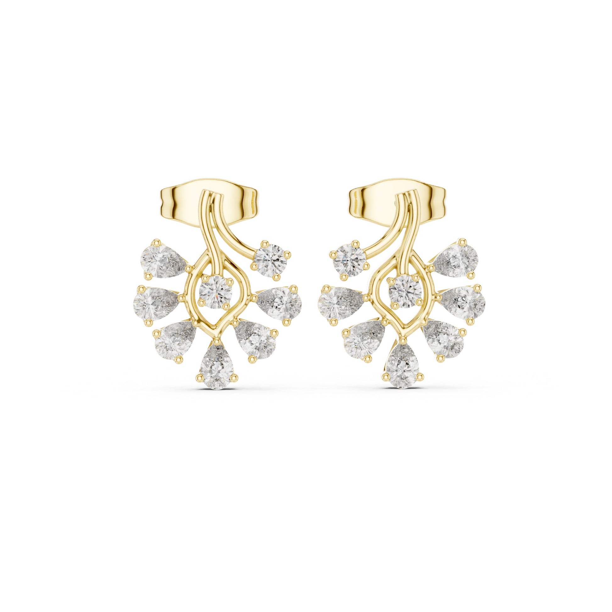 Round Cluster Lab Grown Diamond Earrings