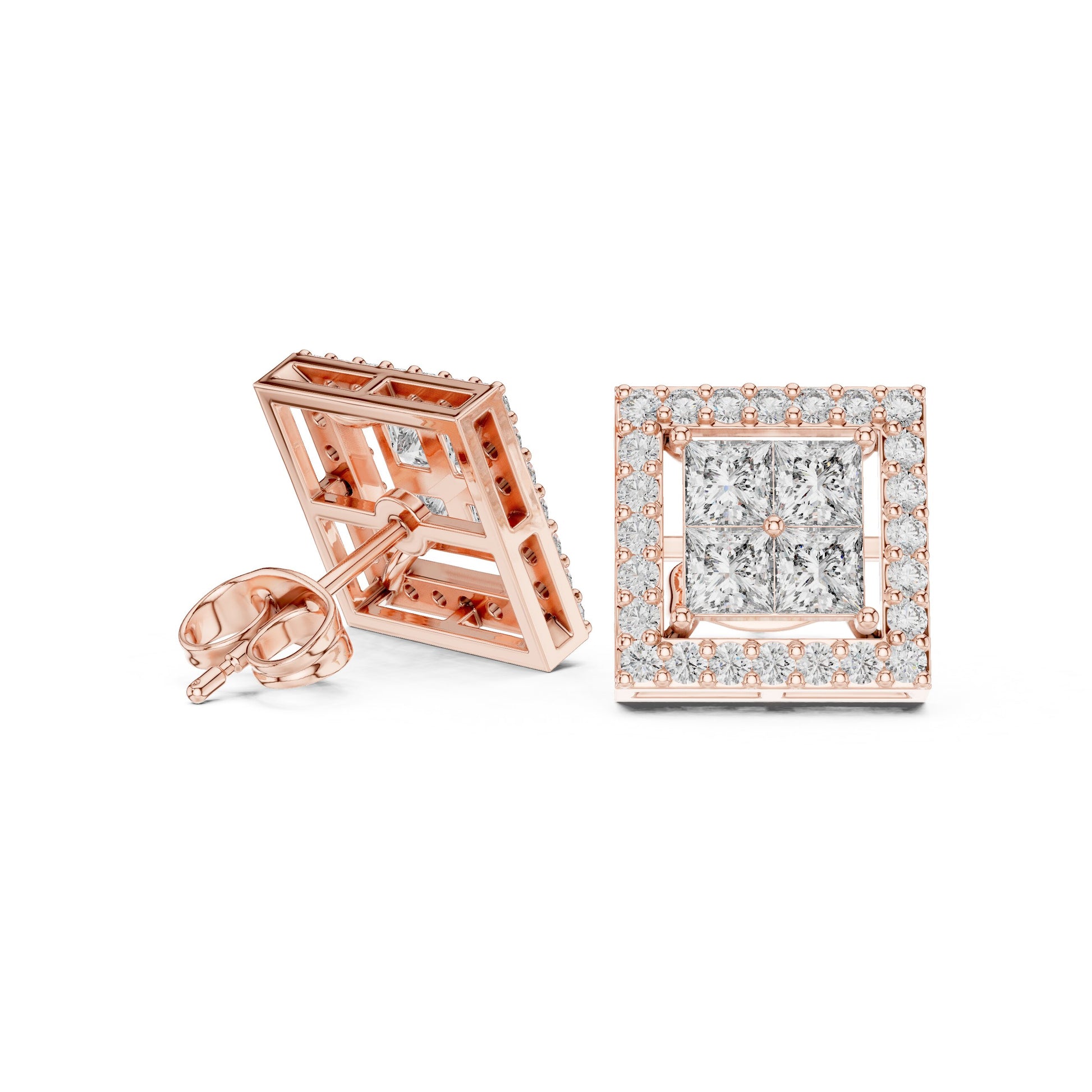 Mixed Shape Lab Grown Diamond Stud Earrings