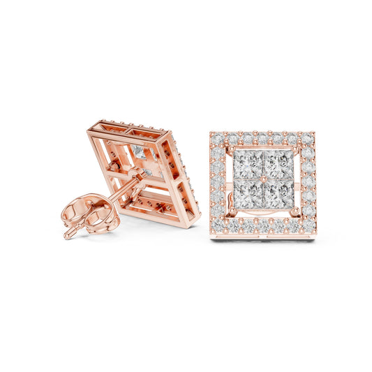 Mixed Shape Lab Grown Diamond Stud Earrings