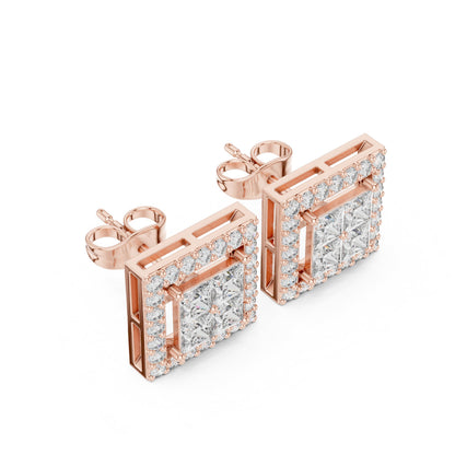 Mixed Shape Lab Grown Diamond Stud Earrings