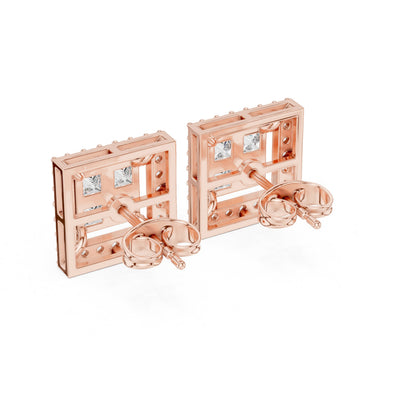 Mixed Shape Lab Grown Diamond Stud Earrings