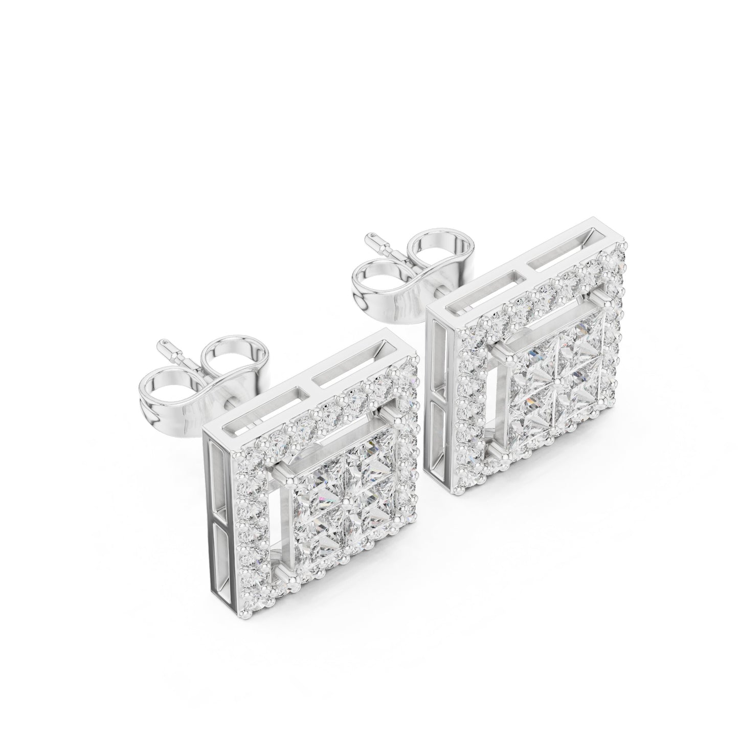 Mixed Shape Lab Grown Diamond Stud Earrings