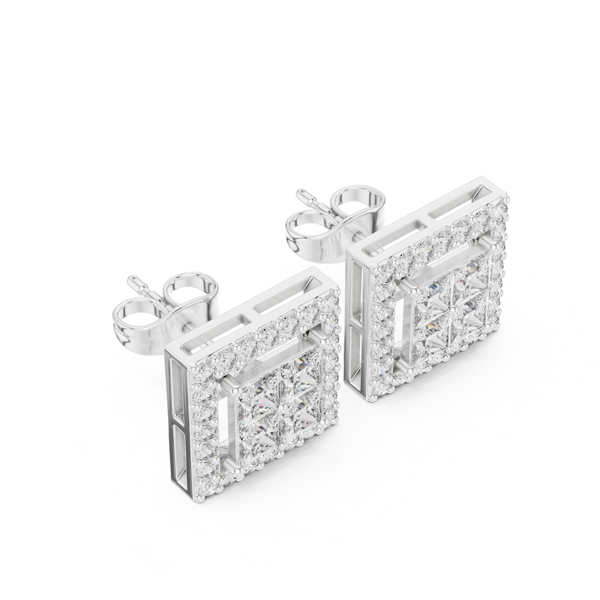 Mixed Shape Lab Grown Diamond Stud Earrings