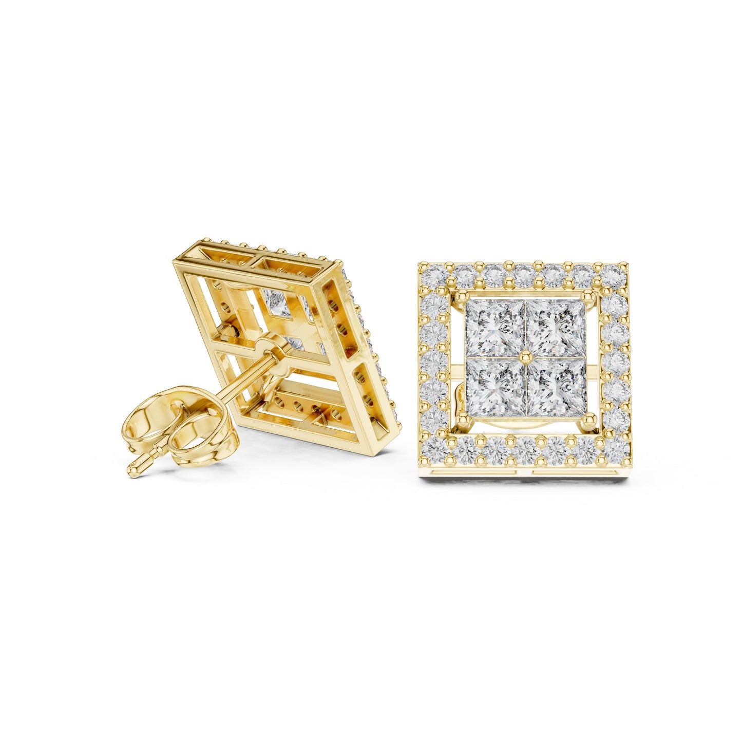 Mixed Shape Lab Grown Diamond Stud Earrings