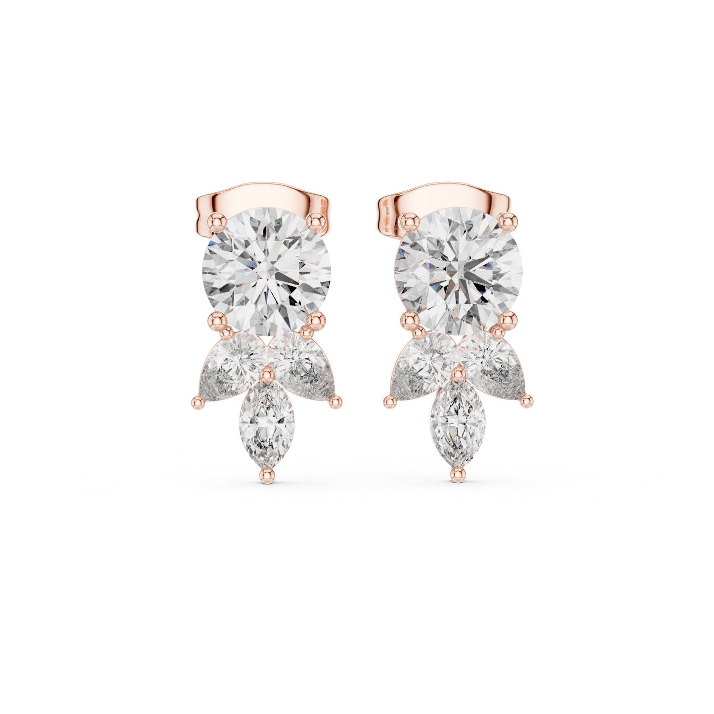 Mixed Shape Lab Grown Diamond Stud Earrings