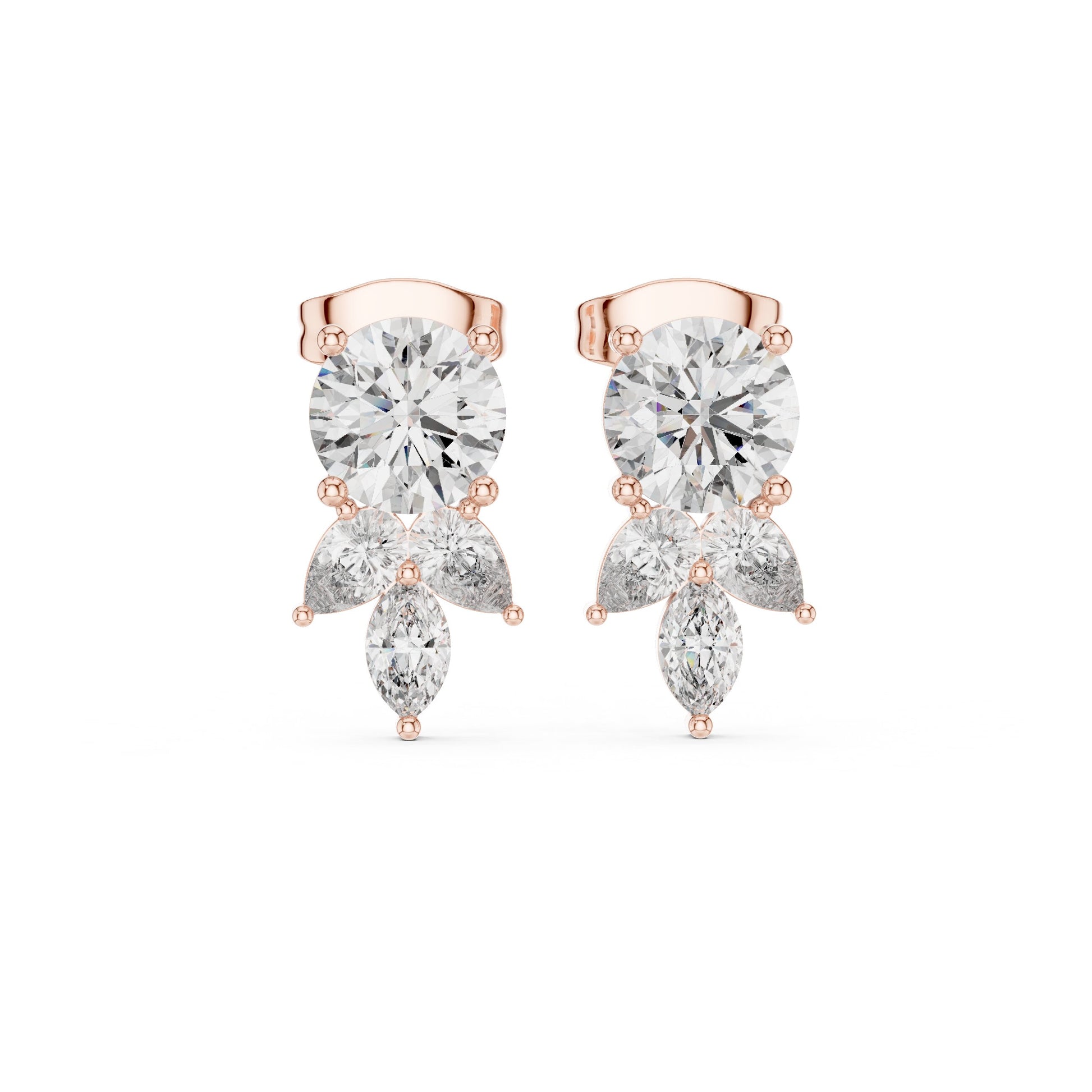 Mixed Shape Lab Grown Diamond Stud Earrings