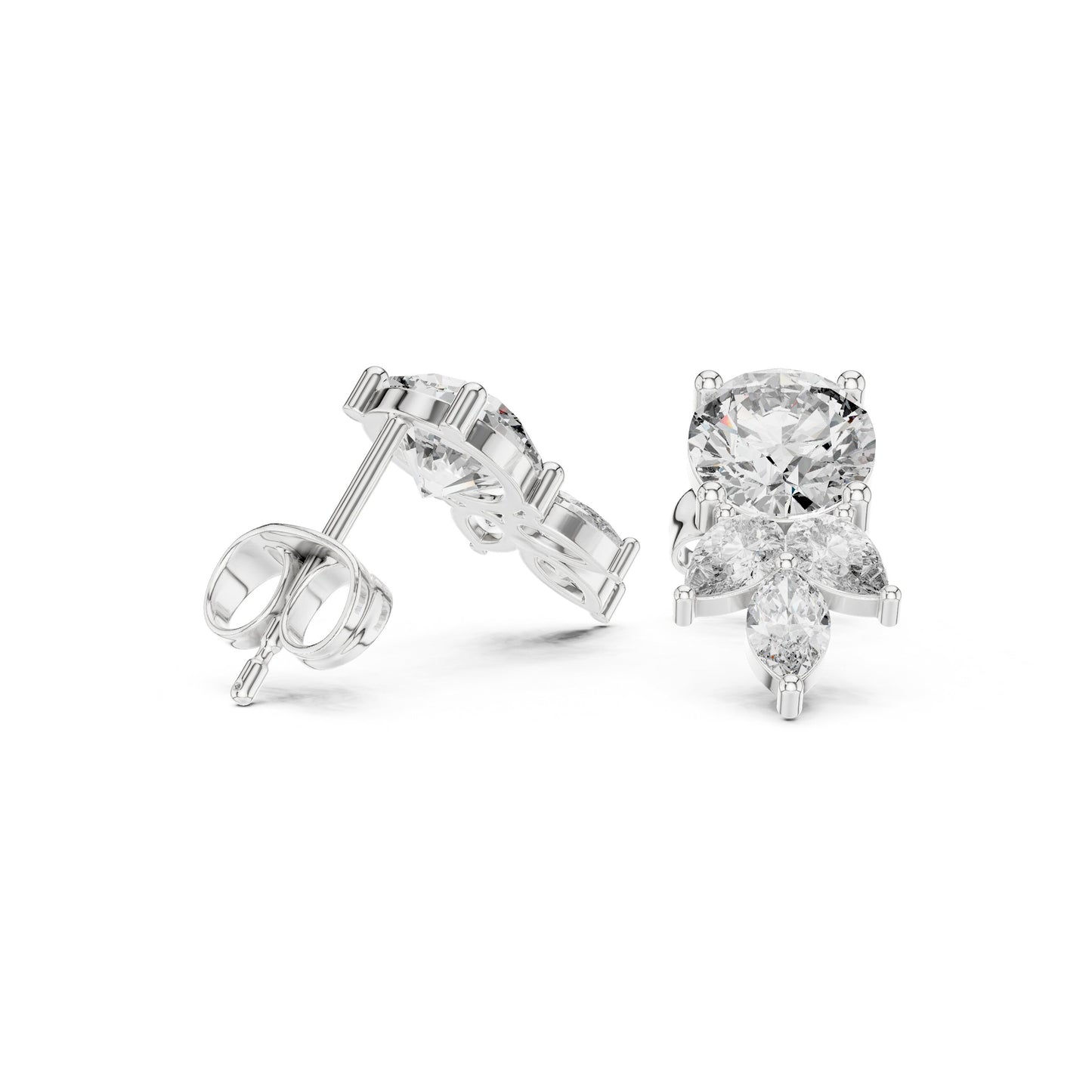 Mixed Shape Lab Grown Diamond Stud Earrings