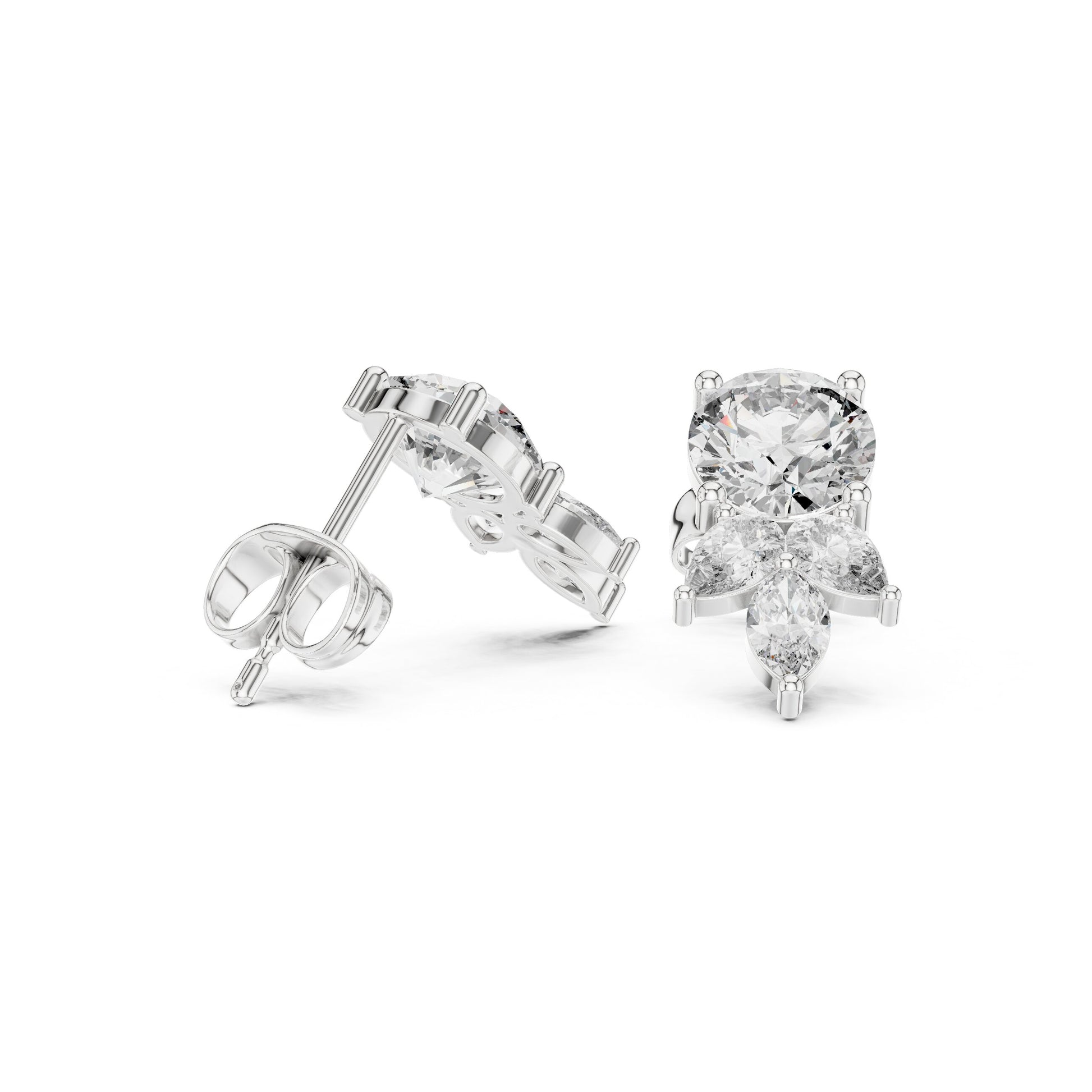Mixed Shape Lab Grown Diamond Stud Earrings