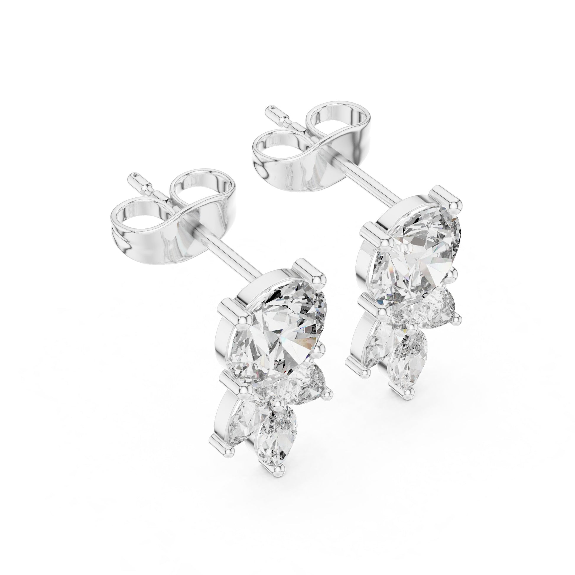 Mixed Shape Lab Grown Diamond Stud Earrings