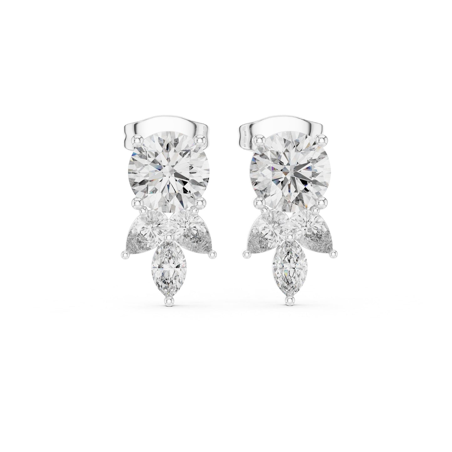 Mixed Shape Lab Grown Diamond Stud Earrings
