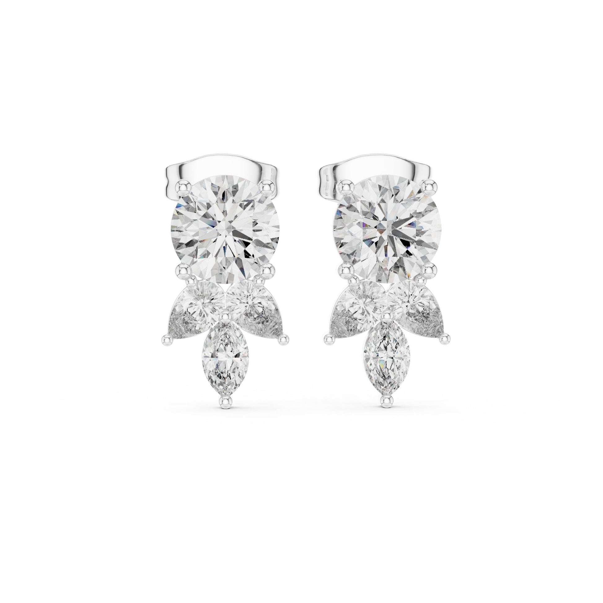 Mixed Shape Lab Grown Diamond Stud Earrings
