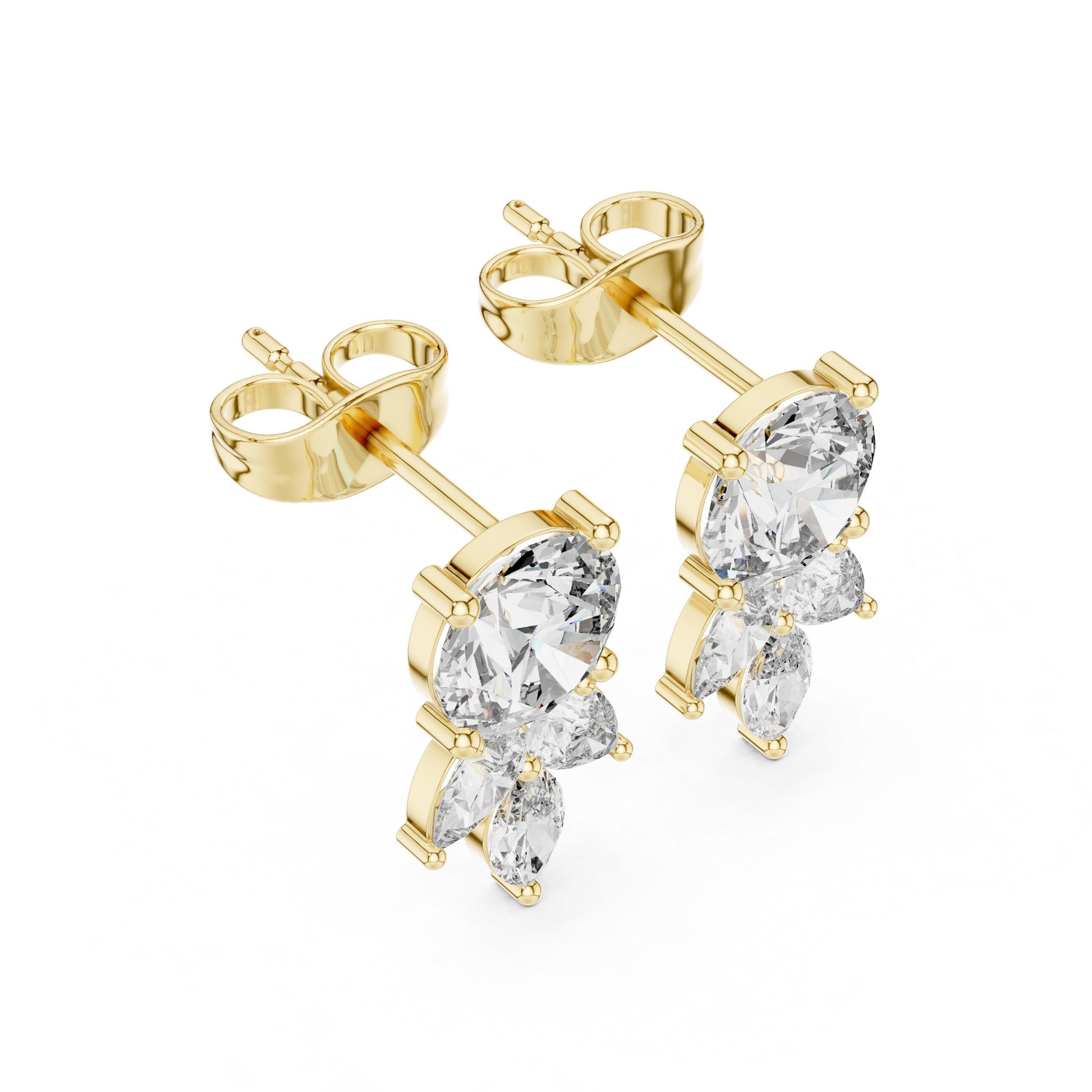 Mixed Shape Lab Grown Diamond Stud Earrings