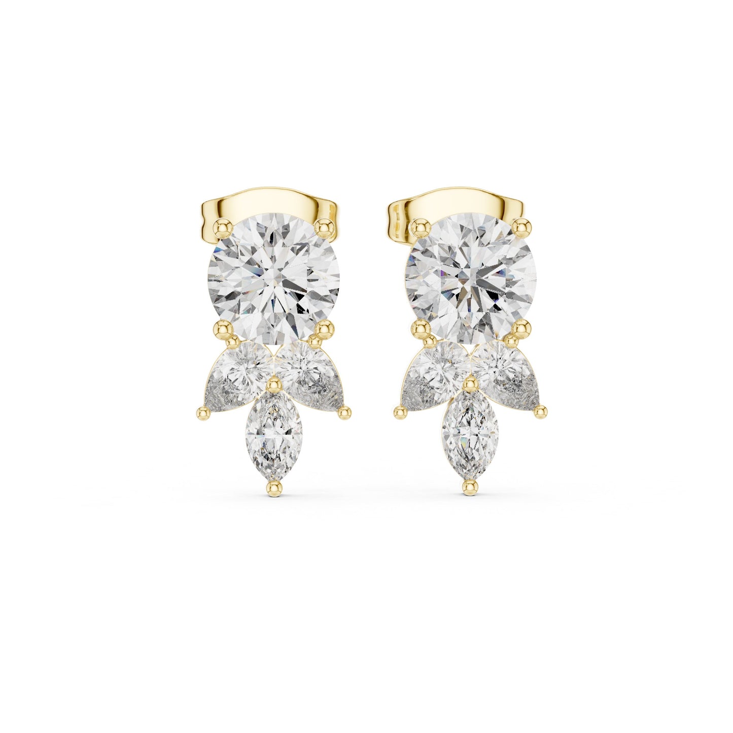 Mixed Shape Lab Grown Diamond Stud Earrings