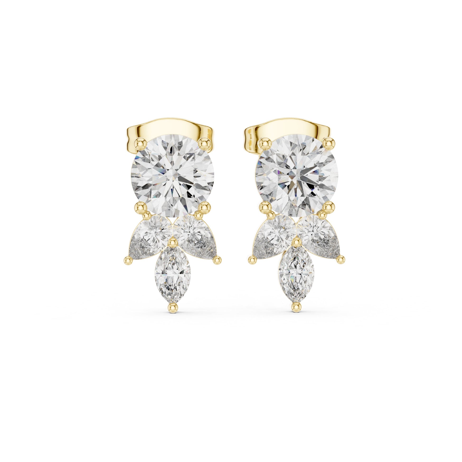 Mixed Shape Lab Grown Diamond Stud Earrings