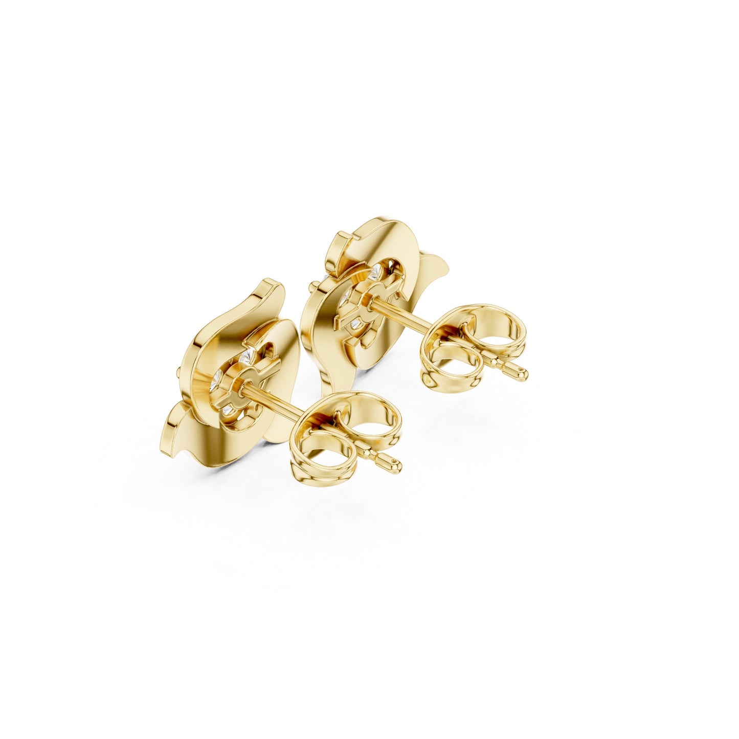 Round Stud Lab Grown Diamond Earrings
