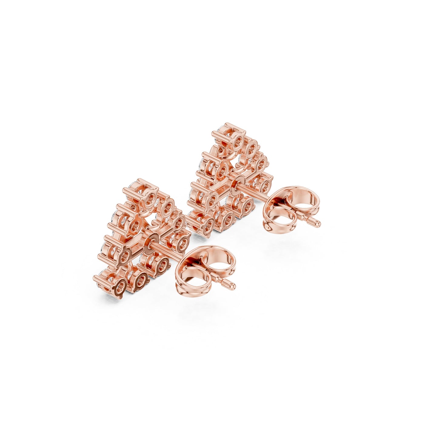 Mixed Shape Lab Grown Diamond Climber Earrings