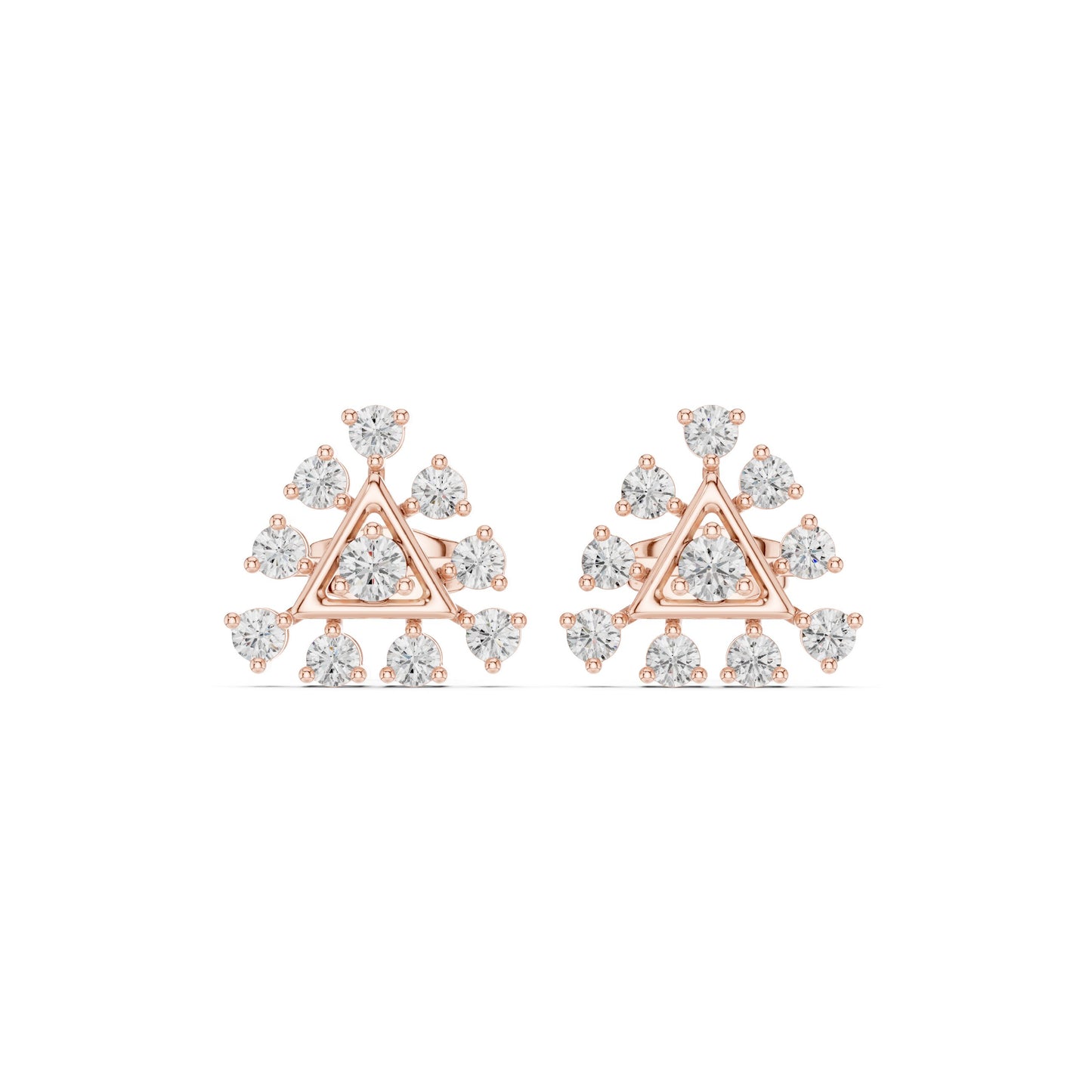 Mixed Shape Lab Grown Diamond Climber Earrings