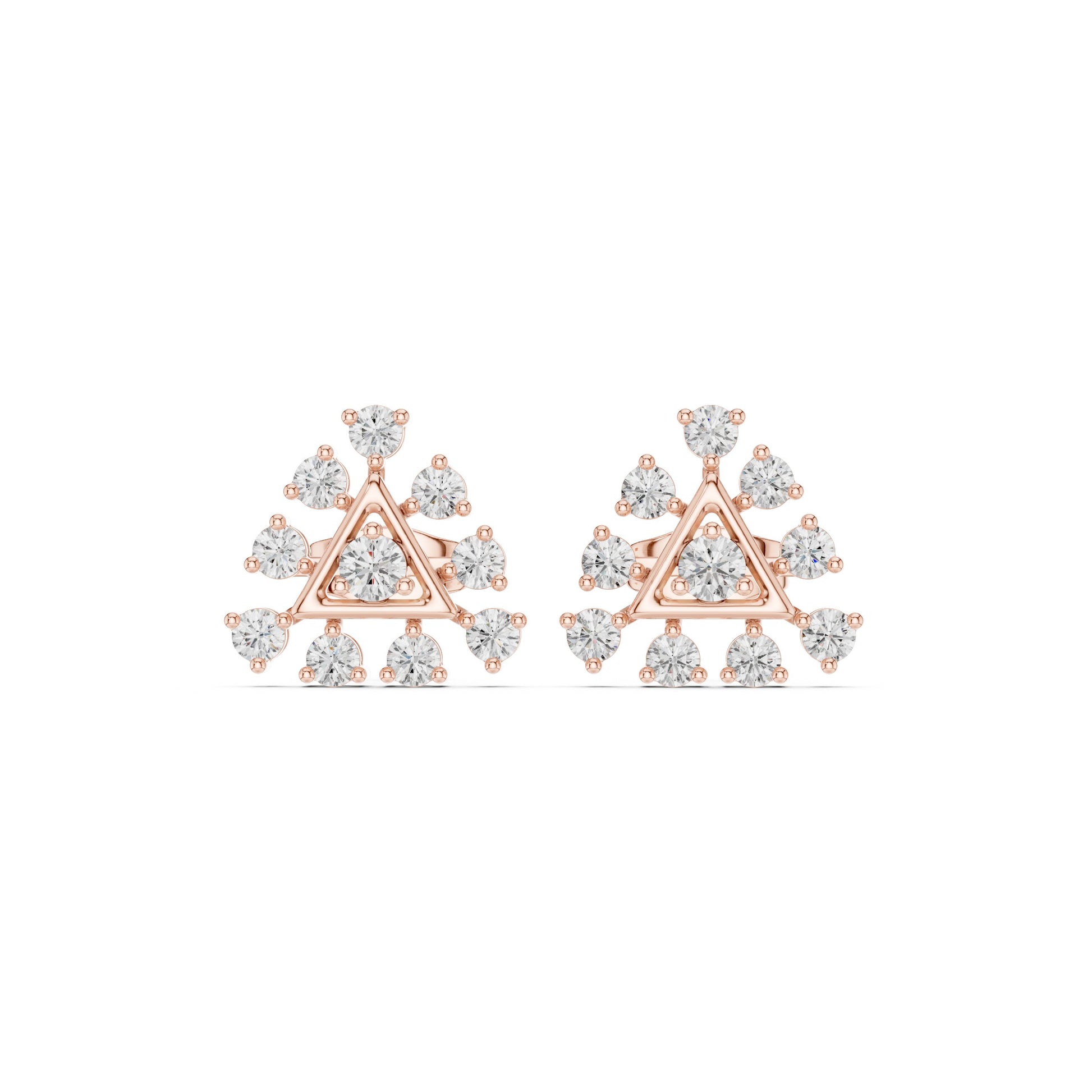 Mixed Shape Lab Grown Diamond Climber Earrings