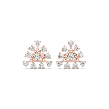 Mixed Shape Lab Grown Diamond Climber Earrings